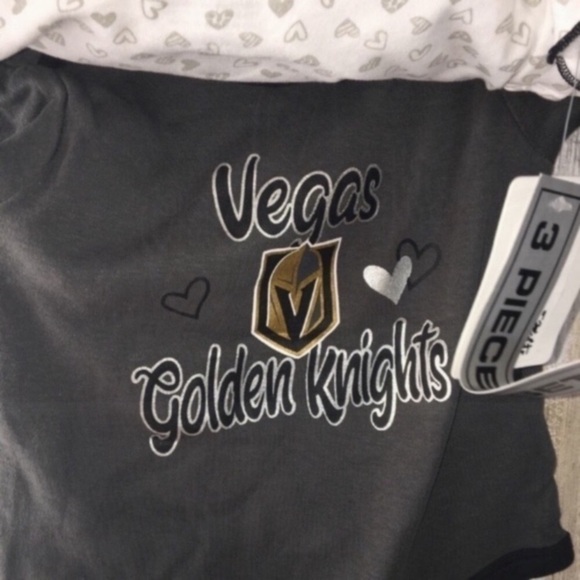 NWT NHL Vegas Golden Knights 3 Piece Onsie Set - Picture 4 of 5